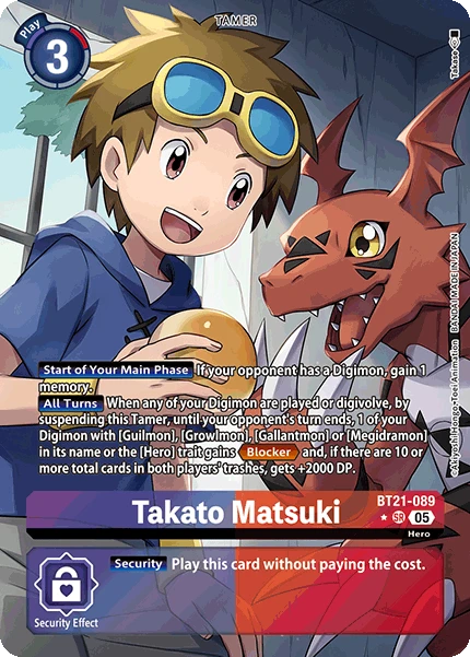 Digimon Card Game Sammelkarte BT21-089 Takato Matsuki alternatives Artwork 1