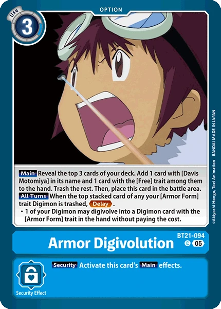 Digimon Card Game Sammelkarte BT21-094 Armor Digivolution