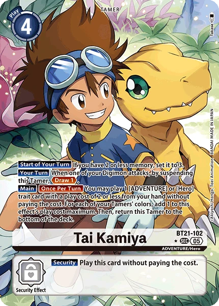 Digimon Card Game Sammelkarte BT21-102 Tai Kamiya alternatives Artwork 1