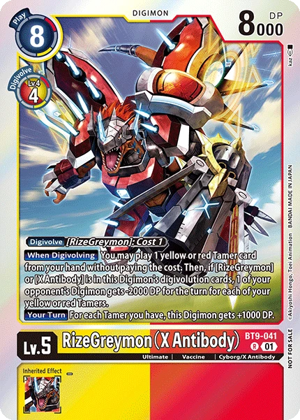 Digimon Card Game Sammelkarte BT9-041 RizeGreymon (X Antibody) alternatives Artwork 2