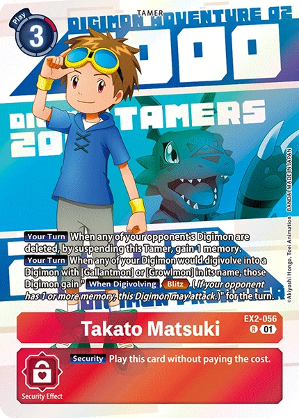 Digimon Card Game Sammelkarte EX2-056 Takato Matsuki alternatives Artwork 2