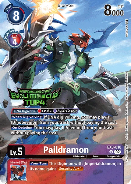 Digimon Card Game Sammelkarte EX3-010 Paildramon alternatives Artwork 3