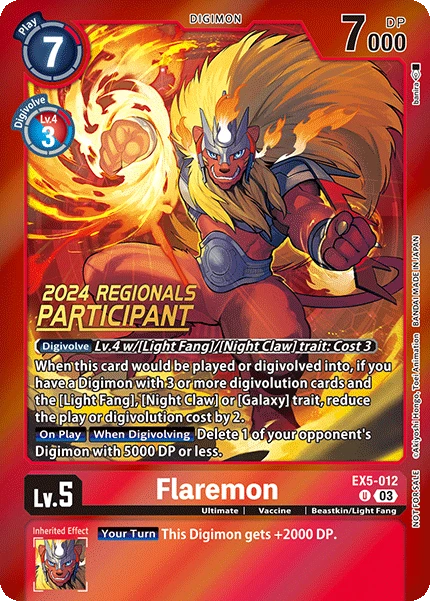 Digimon Card Game Sammelkarte EX5-012 Flaremon alternatives Artwork 1
