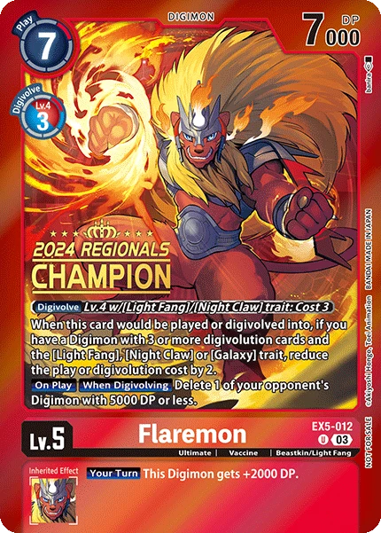 Digimon Card Game Sammelkarte EX5-012 Flaremon alternatives Artwork 3