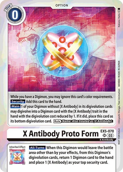 Digimon Card Game Sammelkarte EX5-070 X Antibody Proto Form alternatives Artwork 2