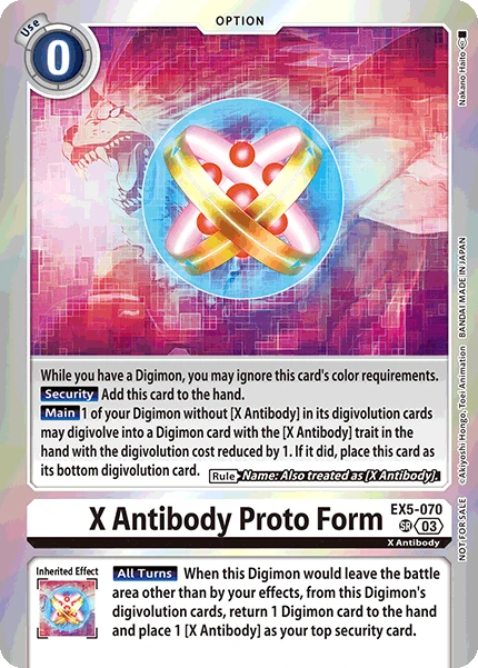 Digimon Card Game Sammelkarte EX5-070 X Antibody Proto Form alternatives Artwork 3