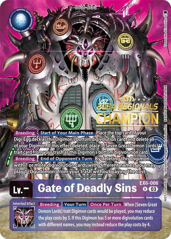 Digimon Card Game Sammelkarte EX6-006 Gate of Deadly Sins alternatives Artwork 3