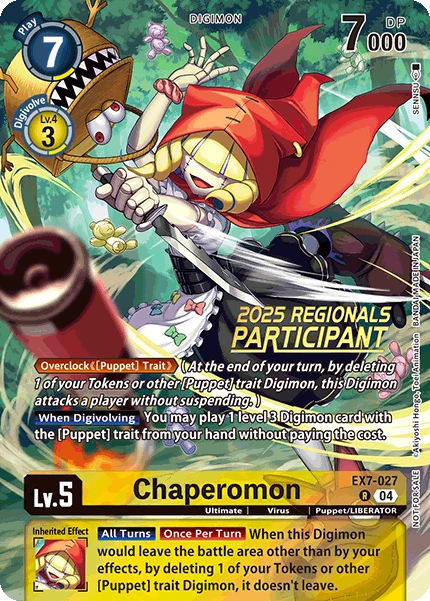 Digimon Card Game Sammelkarte EX7-027 Chaperomon alternatives Artwork 3