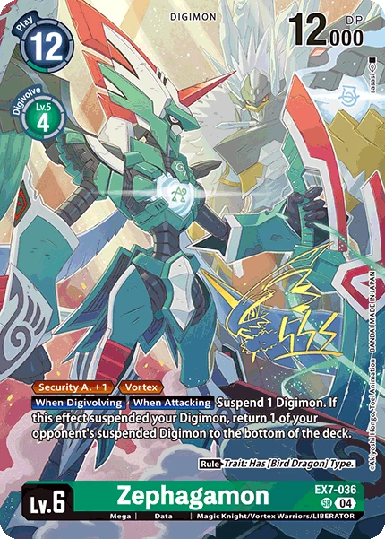 Digimon Card Game Sammelkarte EX7-036 Zephagamon alternatives Artwork 3
