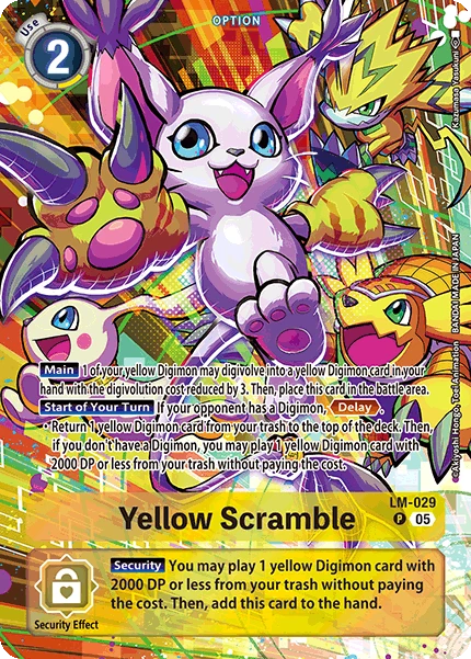 Digimon Card Game Sammelkarte LM-029 Yellow Scramble alternatives Artwork 1
