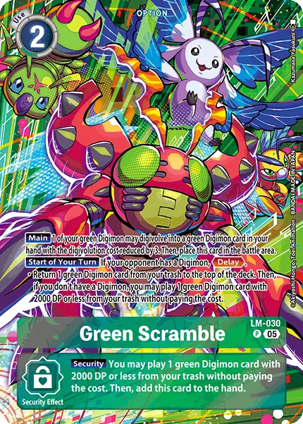 Digimon Card Game Sammelkarte LM-030 Green Scramble alternatives Artwork 1