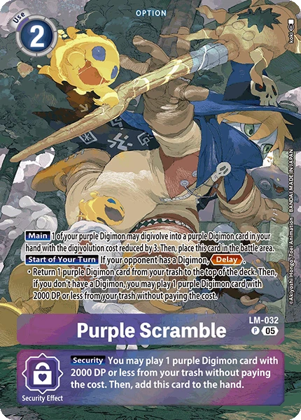 Digimon Card Game Sammelkarte LM-032 Purple Scramble alternatives Artwork 1