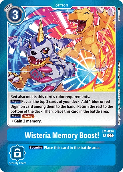 Digimon Card Game Sammelkarte LM-034 Wisteria Memory Boost!