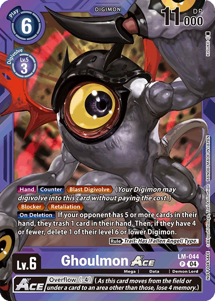 Digimon Card Game Sammelkarte LM-044 Ghoulmon ACE