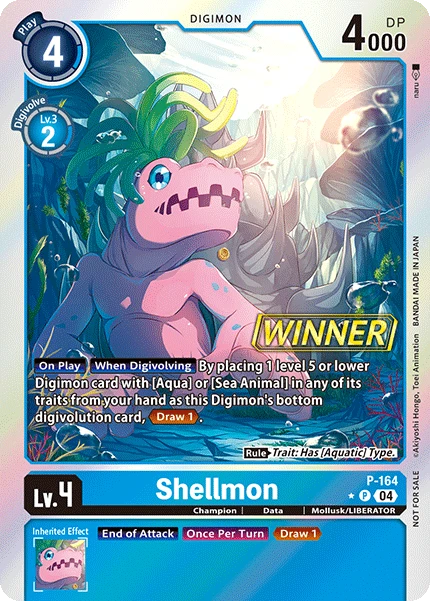 Digimon Card Game Sammelkarte P-164 Shellmon alternatives Artwork 1