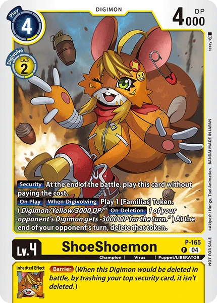 Digimon Card Game Sammelkarte P-165 ShoeShoemon