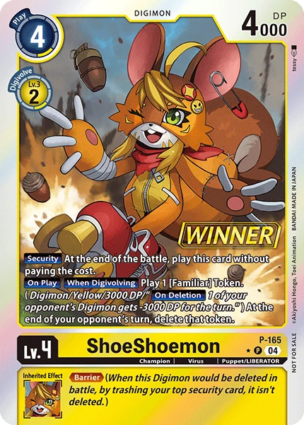 Digimon Card Game Sammelkarte P-165 ShoeShoemon alternatives Artwork 1