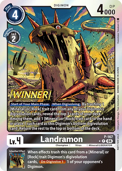Digimon Card Game Sammelkarte P-167 Landramon alternatives Artwork 1