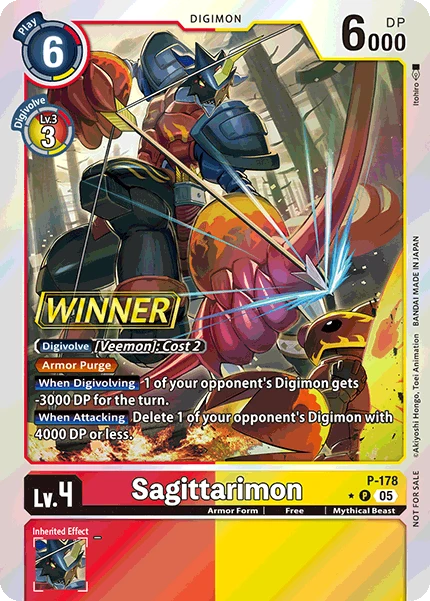 Digimon Card Game Sammelkarte P-178 Sagittarimon alternatives Artwork 1