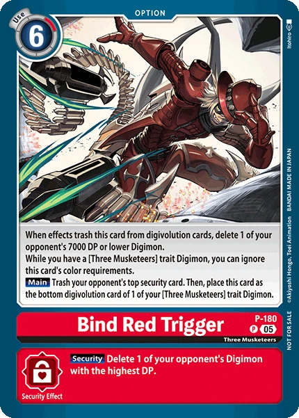 Digimon Card Game Sammelkarte P-180 Bind Red Trigger