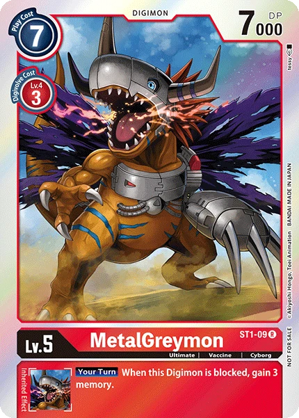 Digimon Card Game Sammelkarte ST1-09 MetalGreymon alternatives Artwork 3