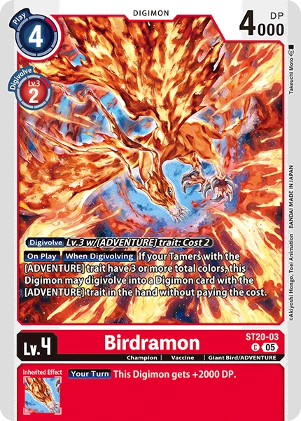 Digimon Card Game Sammelkarte ST20-03 Birdramon