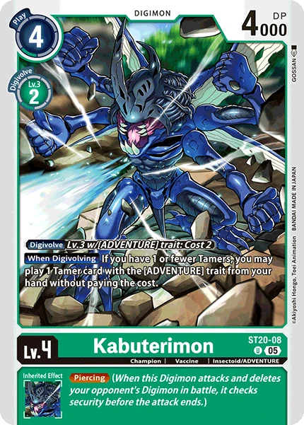 Digimon Card Game Sammelkarte ST20-08 Kabuterimon