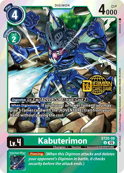 Digimon Card Game Sammelkarte ST20-08 Kabuterimon alternatives Artwork 1
