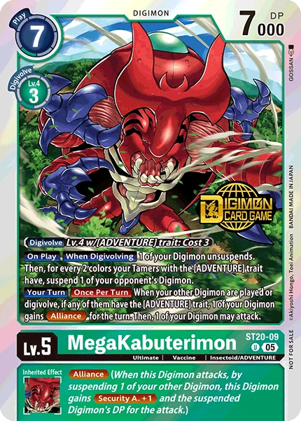 Digimon Card Game Sammelkarte ST20-09 MegaKabuterimon alternatives Artwork 1