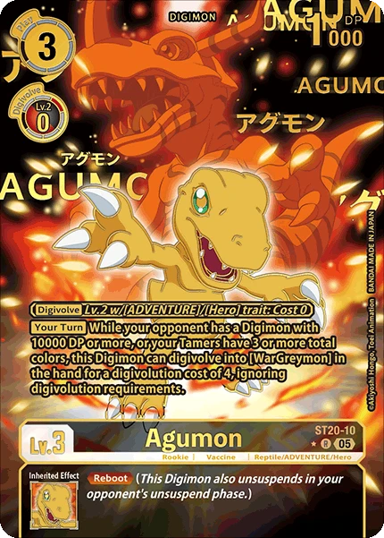 Digimon Card Game Sammelkarte ST20-10 Agumon alternatives Artwork 1