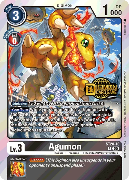 Digimon Card Game Sammelkarte ST20-10 Agumon alternatives Artwork 2