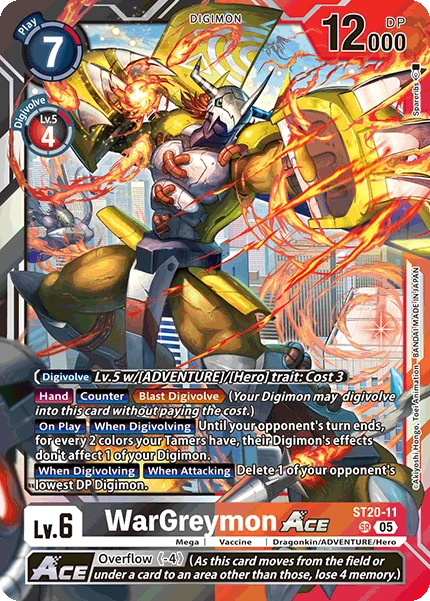 Digimon Card Game Sammelkarte ST20-11 WarGreymon ACE