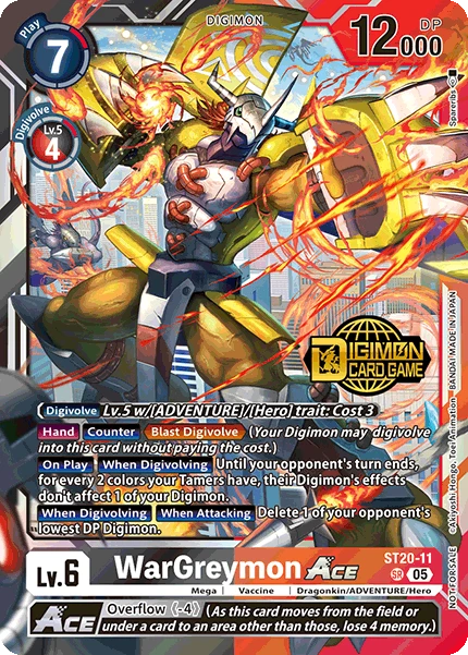 Digimon Card Game Sammelkarte ST20-11 WarGreymon ACE alternatives Artwork 1