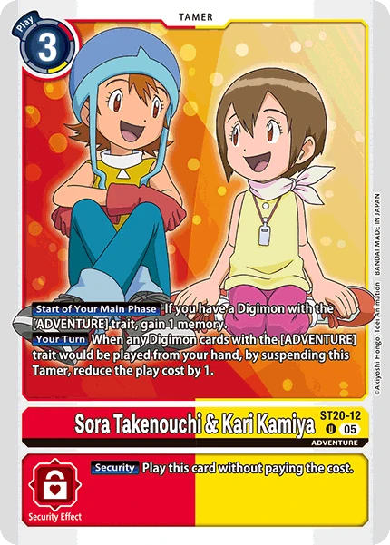 Digimon Card Game Sammelkarte ST20-12 Sora Takenouchi & Kari Kamiya
