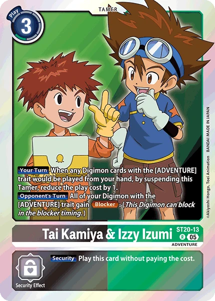 Digimon Card Game Sammelkarte ST20-13 Tai Kamiya & Izzy Izumi