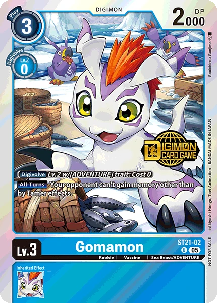 Digimon Card Game Sammelkarte ST21-02 Gomamon alternatives Artwork 1
