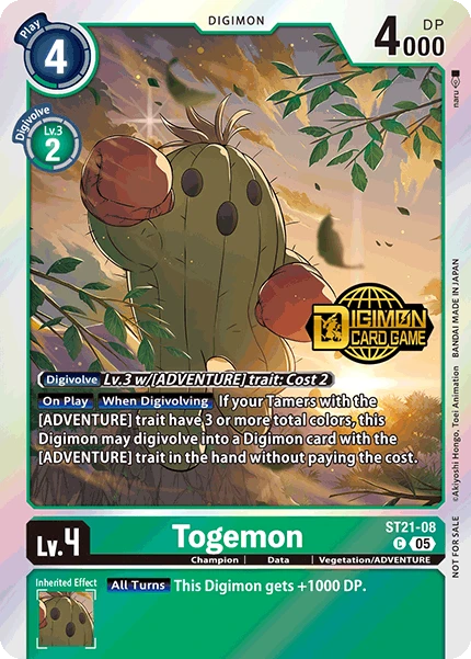 Digimon Card Game Sammelkarte ST21-08 Togemon alternatives Artwork 1