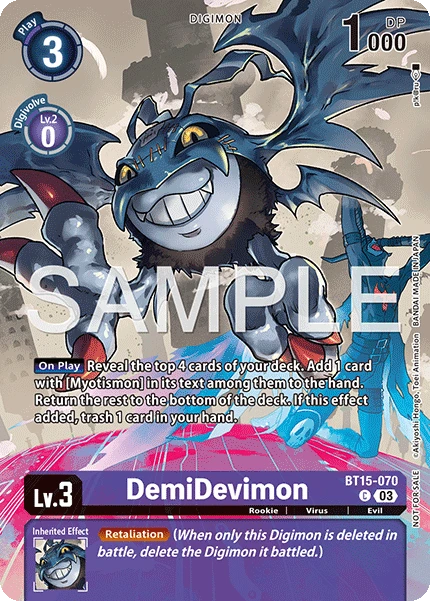Digimon Card Game Sammelkarte BT15-070 DemiDevimon alternatives Artwork 1