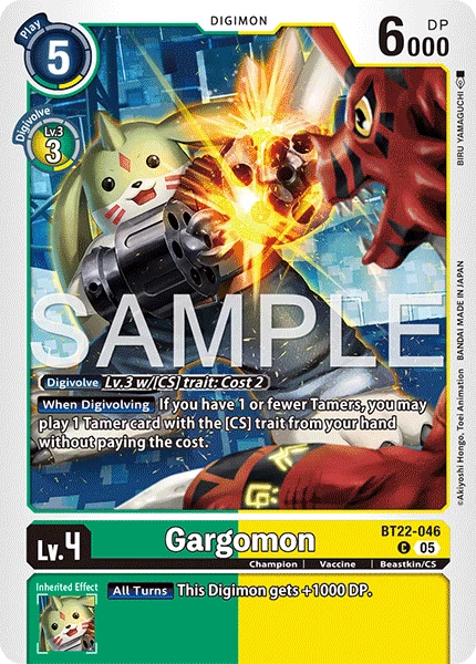 Digimon Card Game Sammelkarte BT22-046 Gargomon