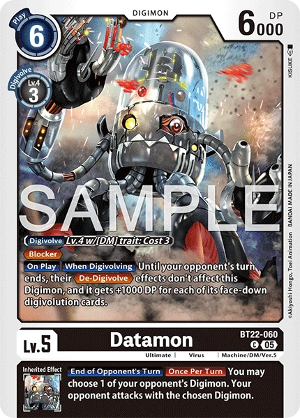 Digimon Card Game Sammelkarte BT22-060 Datamon