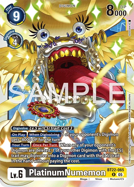 Digimon Card Game Sammelkarte BT22-065 PlatinumNumemon