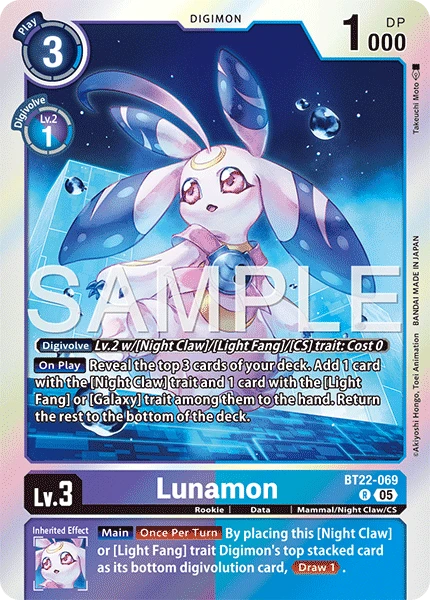 Digimon Card Game Sammelkarte BT22-069 Lunamon
