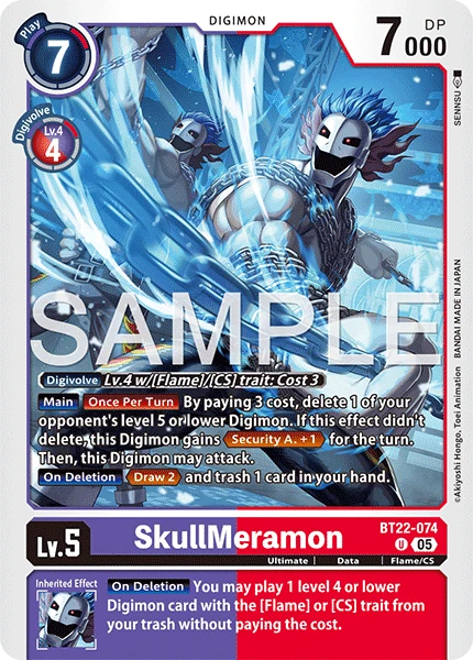 Digimon Card Game Sammelkarte BT22-074 SkullMeramon