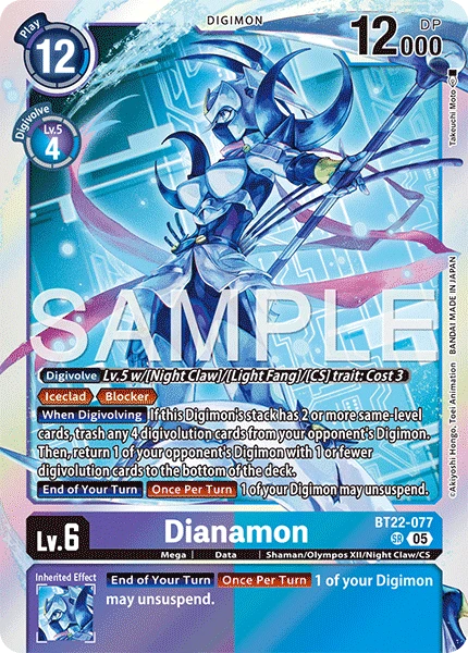 Digimon Card Game Sammelkarte BT22-077 Dianamon