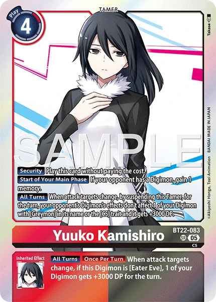 Digimon Card Game Sammelkarte BT22-083 Yuuko Kamishiro