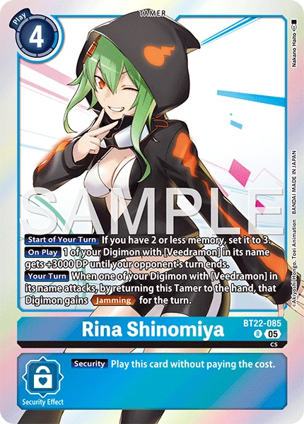 Digimon Card Game Sammelkarte BT22-085 Rina Shinomiya