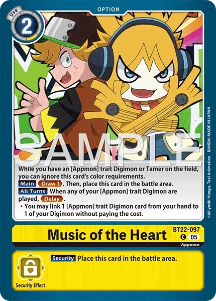 Digimon Card Game Sammelkarte BT22-097 Music of the Heart