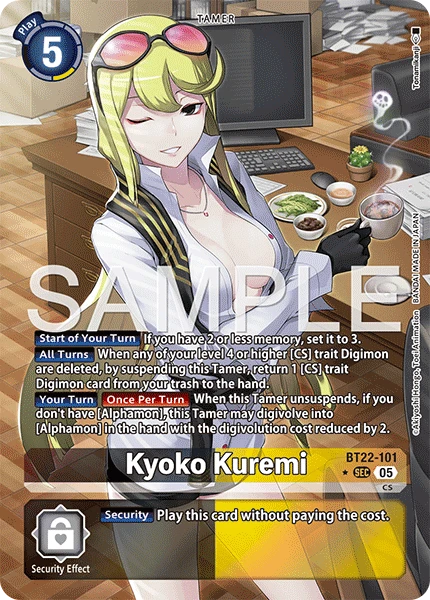 Digimon Card Game Sammelkarte BT22-101 Kyoko Kuremi alternatives Artwork 1