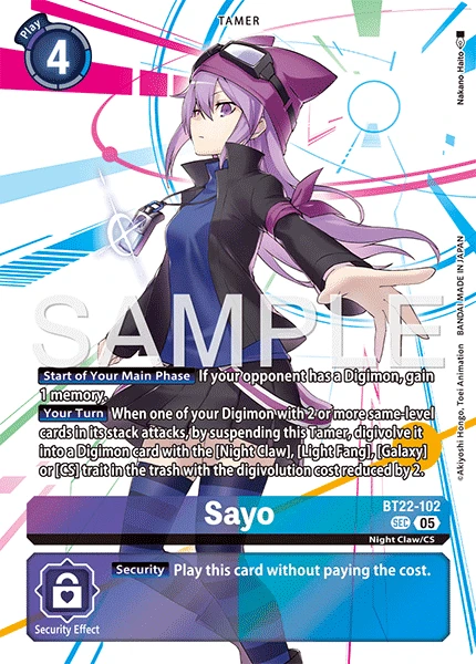 Digimon Card Game Sammelkarte BT22-102 Sayo