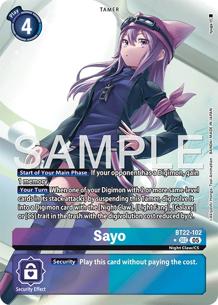 Digimon Card Game Sammelkarte BT22-102 Sayo alternatives Artwork 1